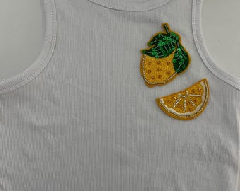 Cropped Vest Tops – Lemon | Handmade Statement Tops by Luxedazzleswim