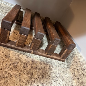 Handcrafted Wooden Cutting Board Holder - Rustic Kitchen Counter Organizer