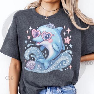 kawaii dolphin png, glitter dolphin clipart, girly ocean animal art, pastel sea life design, heart sunglasses dolphin, sparkly ocean graphic