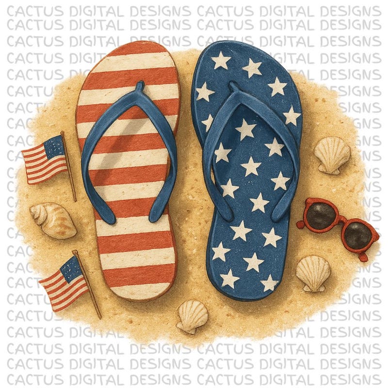 Patriotic Flip Flops - Etsy
