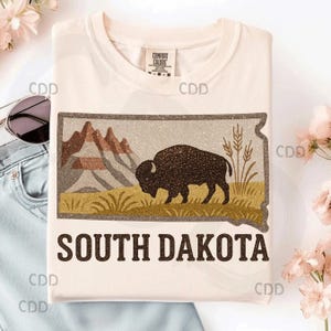 South Dakota png, Bison State png, Ödland png, Western Zustand png, Präriebüffel png, Rustikaler Zustand png, digitale Wandkunst
