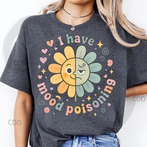 Envenenamiento emocional PNG, salud mental pastel PNG, flor sarcástica PNG, cita de humor linda PNG, kawaii genial PNG, estética triste y feliz PNG