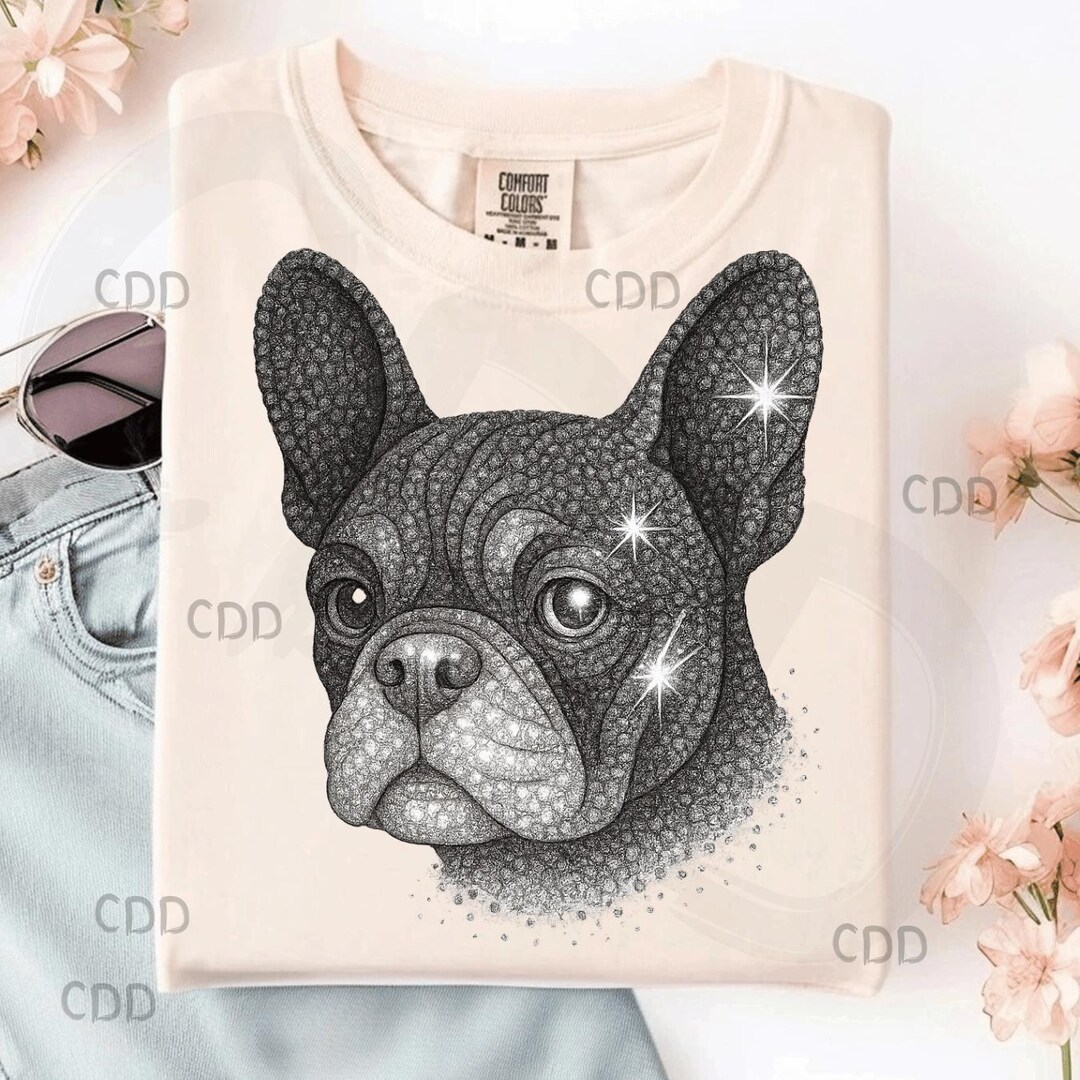 French Bulldog Png, Rhinestone Dog Clipart, Glitter Dog Face Art, Dog ...