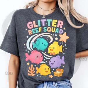Glitter Riff Squad png, Pastell Fische Clipart, süße Ozean Tiere, Party Design, Kinder Aquarium png, Kawaii Fischgruppe png