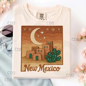 new mexico png, Lehmziegelhaus png, Wüstenkaktus png, Südwesten Kunst png, Mond Sterne png, Glitzer Zustand png, rustikales Dekor png, Print-on-Demand