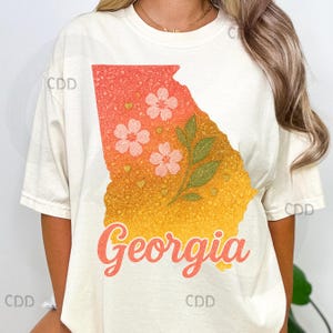 georgia State png, Blumengeorgia Clipart, Glitter Pfirsich State Design, Südliche Stolz Kunst, georgia Karte png, Frühling Sommer georgia Grafik