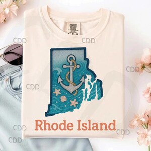 Rhode island png, ancre clipart png, paillettes océan png, état nautique png, carte côtière png, étoiles de mer png, mer décor png, art mural png