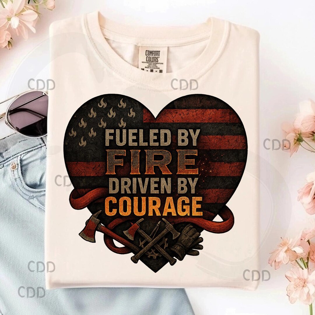 Fueled by Fire Png, Firefighter Courage Quote, Firefighter Heart ...
