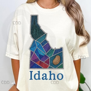 Idaho png, arte mural de Idaho png, brillo de Idaho png, diseño de camiseta de Idaho png, impresión digital de Idaho png, esquema del estado de Idaho png, regalo de Idaho png