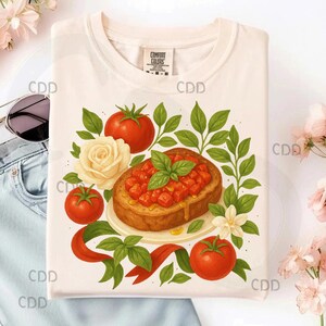 bruschetta png, arte del cibo italiano, pomodoro e basilico png, clipart di bruschetta ad acquerello, cucina rustica png, arte gastronomica png, stampa mediterranea