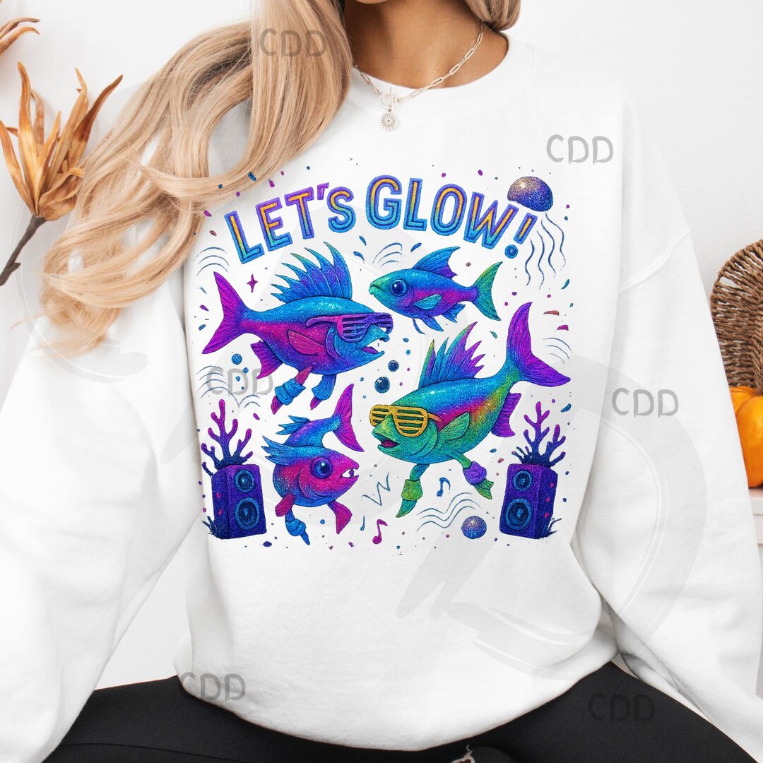 Neon Fish Png, Glow Party Fish Png, Lets Glow Png Design, Underwater ...