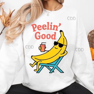 Schälen Sie sich als Bananen png, lustiger Obst Sommer Shirt, tropischer Smoothie Art, lustiger Bananen Clipart, lustiger Spruch, lustiger Spruch, lustiger Spruch