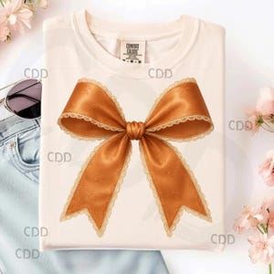 Herbst Satinschleife png, orangefarbene Spitze Schleife png, Schmetterling Band png, Danksagungs Schleife Clipart, elegante Herbst Schleife png, Kokette png, Band
