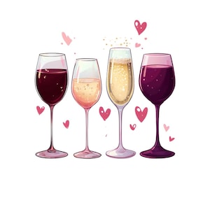 Coeur de vin SVG | Clipart de vin d'amour pour Cricut | Verre à vin drôle en téléchargement numérique | Amateur de vin SVG pour chemises et verres Sublimation PNG