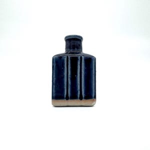 Handmade Cobalt Blue Studio Pottery Bottle Vase – Signed Mid-Century Modern Ceramic Decor