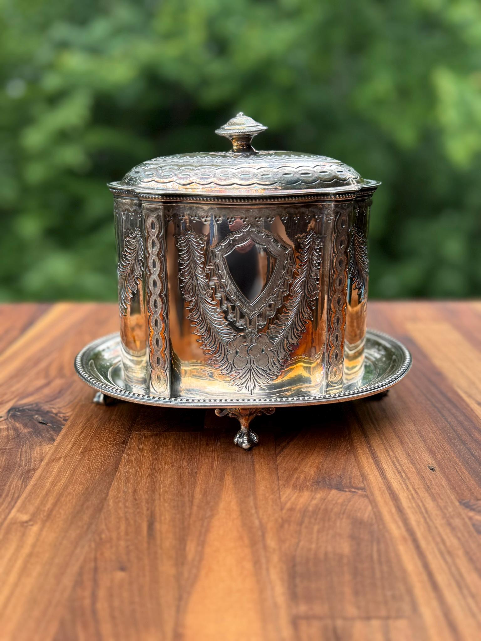 Vintage Silver Biscuit Box - Etsy