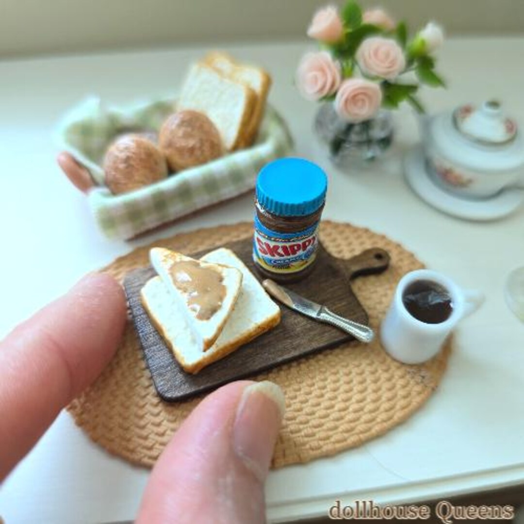 Miniature Bread Basket, Peanut Butter Toast Breakfast Set – 1:6 Scale ...