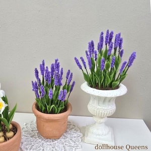Miniature Lavender Pot- 1/6 Scale Dollhouse Flower & Garden Decor