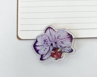 Watercolor Orchid Magnet: Pink Floral Fridge Decor, Plant Lover Gift
