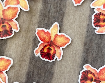 Orchid Vinyl Sticker: Watercolor Plant Art for Laptop, Journal