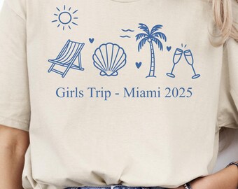 Girls Trip 2025 T-Shirt: Custom Vacation Tee, Personalized Beach Apparel