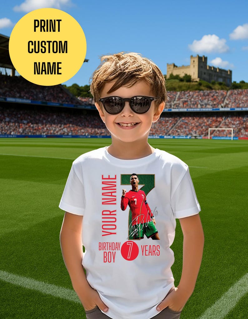 Cristiano Ronaldo Shirt,Birthday Outfit, Young fan gift,Custom Name, Toddler Soccer Fan Shirt,Ronaldo Fan Shirt,Kids Ronaldo Soccer Tee,
