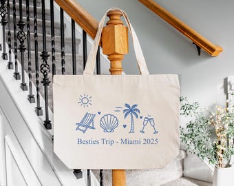 Personalized Besties Trip Tote Bag: 2025 Girls Weekend, Summer Vacation