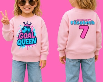 Girls Soccer Birthday Shirt – Personalized Goal Queen Tee