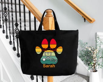 Personalized Vet Tech Tote Bag: Custom Veterinarian Gift