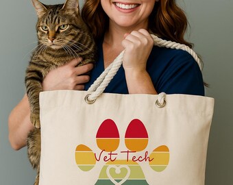 Personalized Veterinary Tote Bag: Gift for Vet Techs