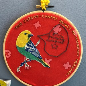 Send a friend some sass & love -- customizable embroidered &quot;carrier-pigeons&quot;