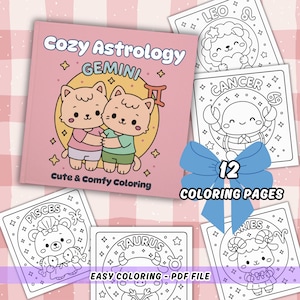 Astrology coloring book for adults. Coloring book for kids. Cozy comfort coloring books. coco wyo coloring pages