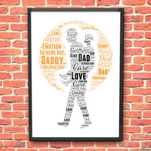 Personalized Father&#39;s Day Photo Collage Word Art (Digital Download A4/A5 Size)