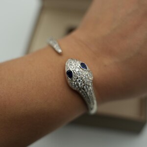 Blue eyes double head serpenti bracelet 925 silver 18k rose gold plated bracelet