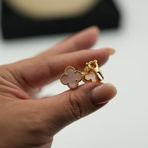Pink Mother of pearl earrings 925 silver 18k gold plated stud back