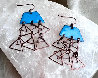 Angles in Aqua Earrings