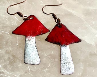 Tiny Toadstool Earrings