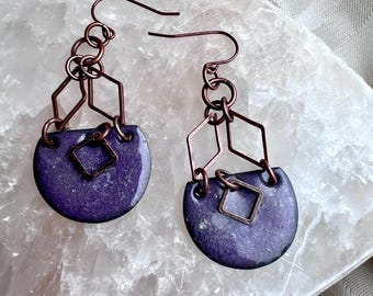 Purple Basket Earrings
