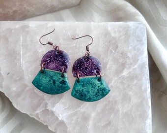 Enamel Hinged Earrings