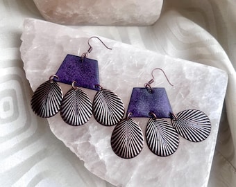 Leafy Purple Earrings