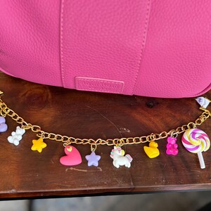Pastel Unicorn Charm Keychain: Kawaii Gummy Bear Bag Accessory