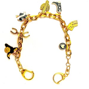 Cowboy Chic Keychain with Rustic Charms - Western-Inspired Bag Bling