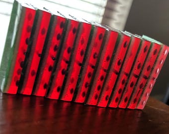Watermelon Resin Domino Set, Jumbo Double 6 Dominoes, Handmade Summer Game Night Decor, Red Green Glitter Dominos Gift