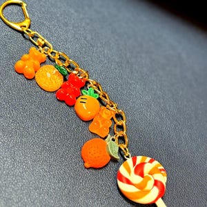 Kawaii Candy Keychain: Lollipop, Strawberry, Gummy Bear Charm