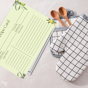 Printable Recipe Card, Recipe Card template, Fillable Form Recipe Card for Cooking, Blank Recipe Card, Instant Download Recipe Card