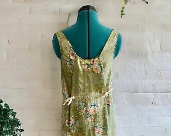 Vintage Rose Garden Shift Dress 100% Natural Viscous Fiber Size Small