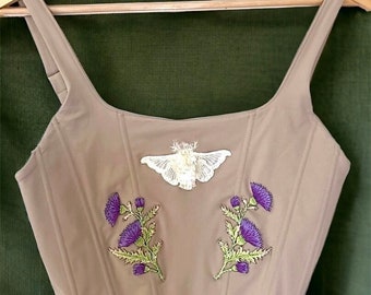 Luna Moth Corset Top Handmade by Spring Fits Size Medium and Large