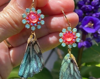 Summer Blues Butterfly Wing Earrings