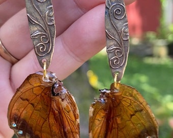 Copper Butterfly Wing Earrings Ethically Farmed