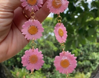 Statement Earrings made from the Flowers in my Garden